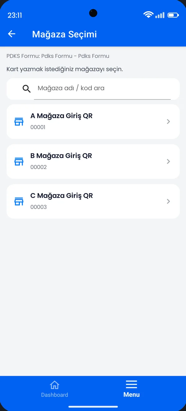 Yetkin Mobil Partner mağaza seçimi ekranı
